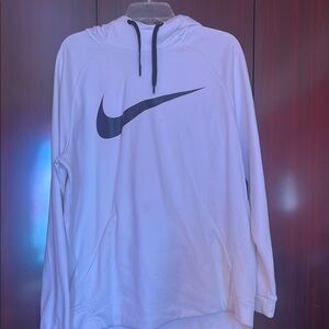 Nike White and Black Sweatshirt Iconic Swoosh